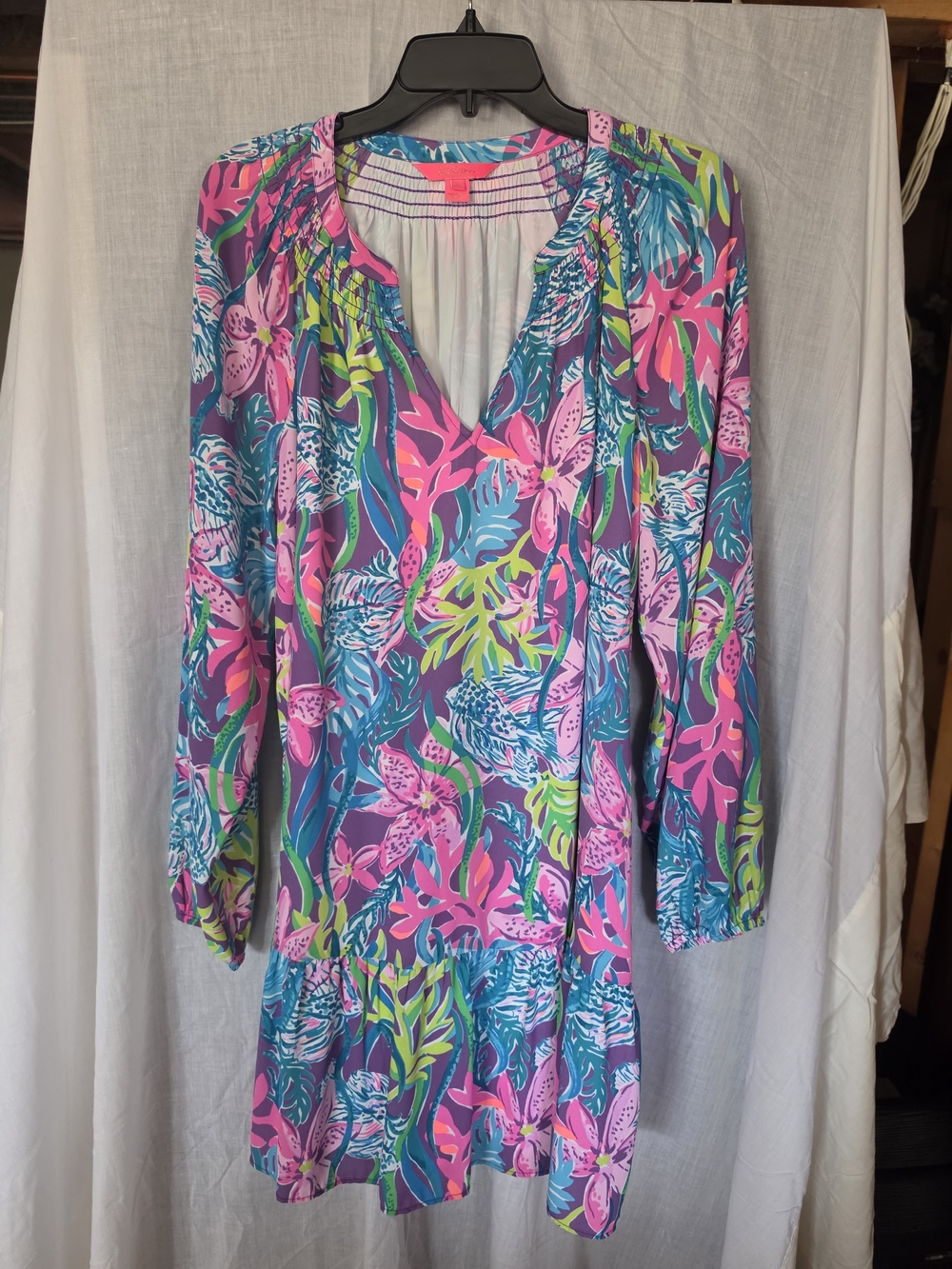 Lilly Pulitzer Floral Mini Dress in Pink, Blue & Green